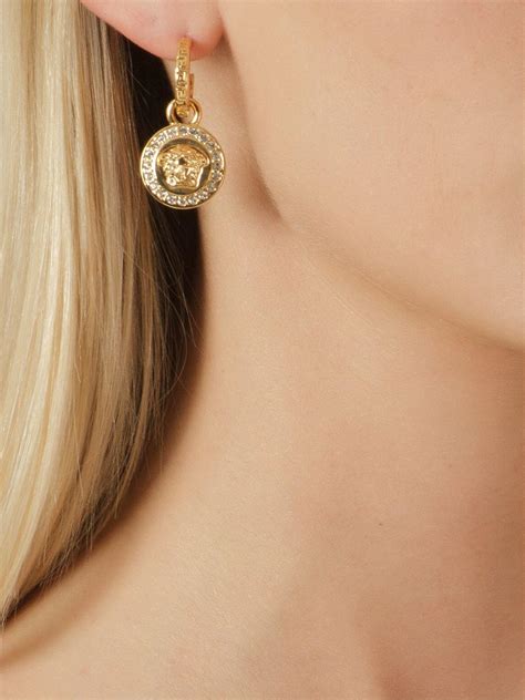 versace greca and medusa drop earrings